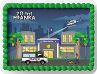 PROSTOKĄTNY OPŁATEK NA TORT A4 20x29CM - POLICJA POLICJANT + IMIĘ