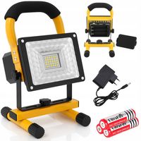 2X MOCNY HALOGEN LAMPA LED NAŚWIETLACZ SZPERACZ 3X AKUMULATOROWY BUDOWLANY