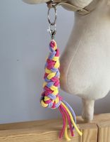 uwiąz dla hobby horse ze sznurka - ciemny róż/ fiolet/ żółty