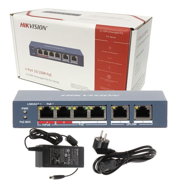 SWITCH PoE DS-3E0106HP-E 6-PORTOWY Hikvision zdjęcie 10