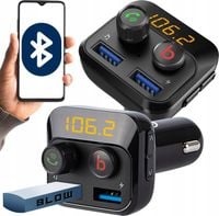 TRANSMITER BLUETOOTH FM SAMOCHODOWY ŁADOWARKA MOCNY BASS FM 2xUSB SD 12-24V