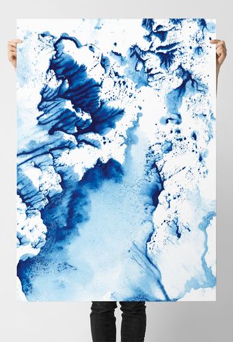 Plakat abstrakcja niebieska fala 70x100 cm na Arena.pl