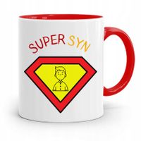 Kubek Czerwony Prezent Dla Syna Super Syn Z Nadrukiem Ze Zdjęciem