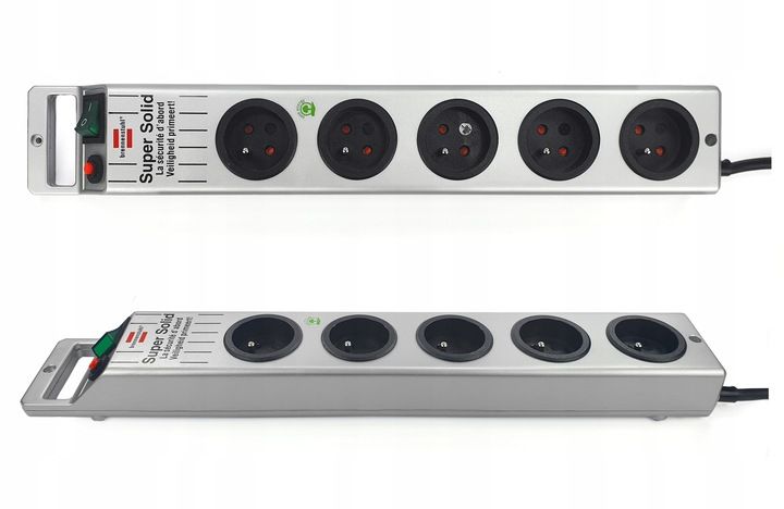 Przedłużacz Listwa Zasilająca Srebrna 5 Gniazd Kabel 2,5m BRENNENSTUHL zdjęcie 7