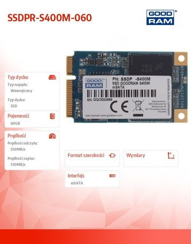 Dysk S400M 60GB mSATA3 na Arena.pl