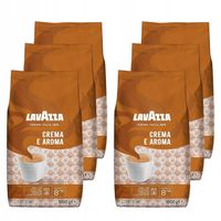 6x Kawa ziarnista mieszana Lavazza Crema E Aroma 1 kg 1000 g