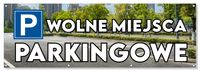 BANER oczkowany plandeka mocny WOLNE MIEJSCA PARKINGOWE budynek 150 cm