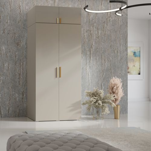 Nadstawka do szafy Napoli 2D 100 Kaszmir (złoty uchwyt) na Arena.pl