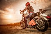 FOTOTAPETA motoryzacja motocykl zachód słońca HIT