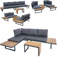 zestaw mebli ogrodowych narożnik sofa stolik komplet na ogród taras
