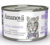 Wysokomięsna karma dla kota - Amanova tuńczyk i krewetki w galaretce 70g