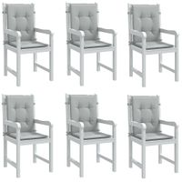 Poduszki na krzesła z niskim oparciem, 6 szt, jasnoszary melanż