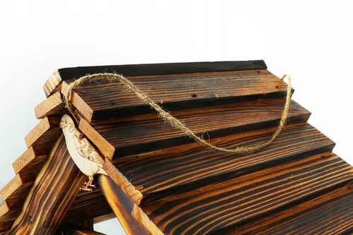 DUŻY Karmnik dla ptaków DREWNIANY XXL Opalany na Arena.pl