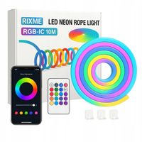 NEON LED FLEX 10M 5V Aplikacja Bluetooth Muzyczna Taśma LED RGB-IC