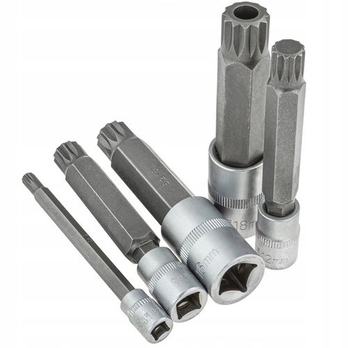 ZESTAW NASADEK SPLINE 1/4 3/8 1/2 M4-M18 XZN 10 ELEMENTÓW WPUSTOWE na Arena.pl