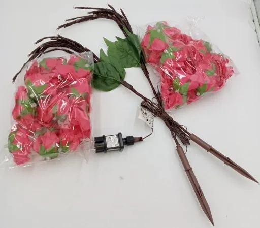 Lampki Ogrodowe LED Krzew Róży 2 szt, 40 Diod zdjęcie 8