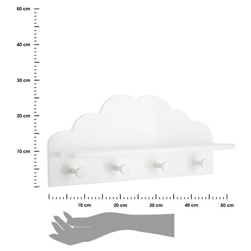 WIESZAK ŚCIENNY CLOUD Z PÓŁKĄ BIAŁY na Arena.pl