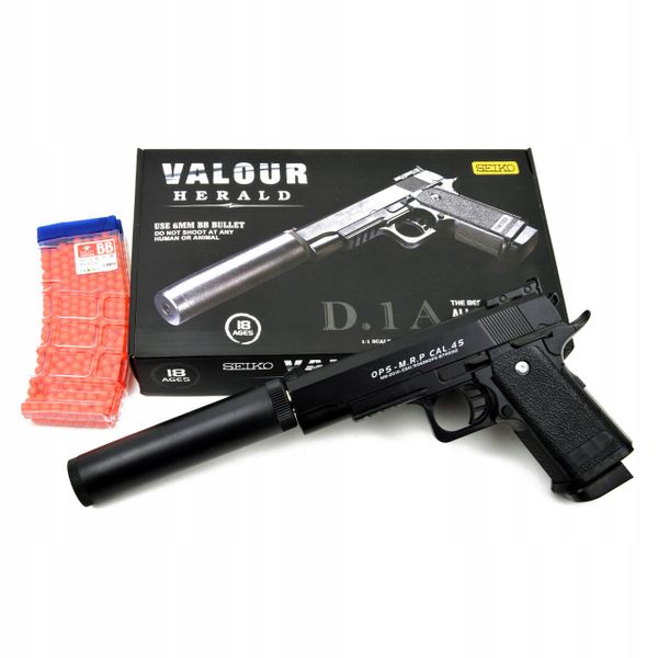 Pistolet colt metalowy tłumik 800 kulek gratis zdjęcie 1