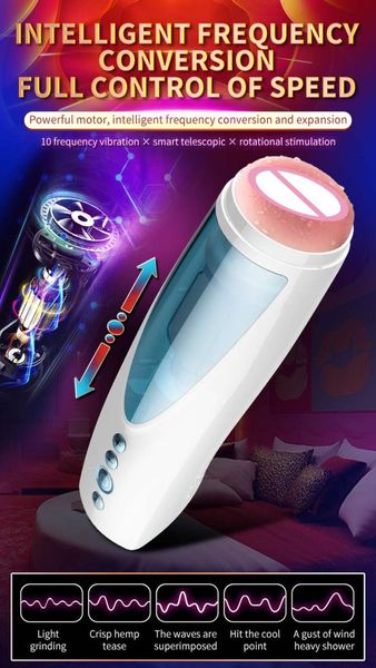 Masturbator-Vibrating, Rotating and Flashing Masturbation USB 10+10 Function / Talk Mode zdjęcie 10