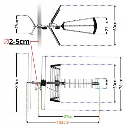 Antena do TV naziemnej DVB-T2 COMBO MUX8 4K LTE aktywna ze na Arena.pl