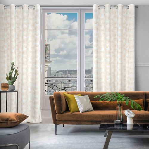 Zasłona gotowa na przelotkach MARIGOLD 140x250 biała w złote liście na Arena.pl