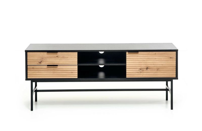 Szafka RTV Nihala dąb artisan/ czarna zdjęcie 1