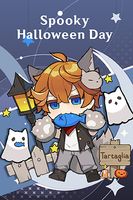 Pocztówka Halloween Genshin Impact