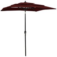 Emaga 3-poziomowy parasol na aluminiowym słupku, bordowy, 2x2 m