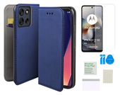 Etui z klapką do MOTOROLA MOTO G56 5G niebieski pokrowiec + folia ochronna