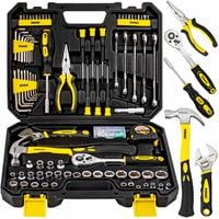 WALIZKA NARZĘDZIOWA ZESTAW KOMPLET NARZĘDZI NASADKI 1/4" 3/8" 128 EL.