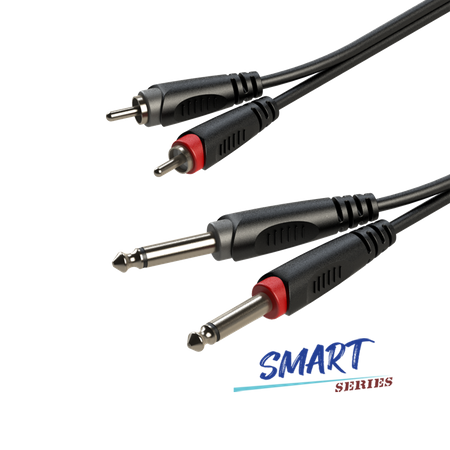 Kabel audio 2 x RCA / 2 x Jack 6.3mm mono 1m SMART Roxtone SACC150L1 na Arena.pl