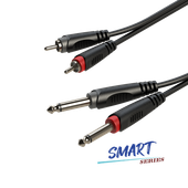 Kabel audio 2 x RCA / 2 x Jack 6.3mm mono 1m SMART Roxtone SACC150L1