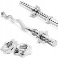 GRYF LEKKO ŁAMANY STALOWY CHROMOWANY GWINTOWANY PEŁNY ZACISKI SZTANGA 120CM