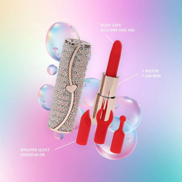 Candy - Lipstick Vibrator With 4 Attachments - Pink zdjęcie 7