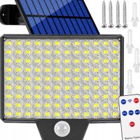 Lampa Solarna 160 LED Mocna Panel Pilot Czujnik Ruchu Naświetlacz 300W