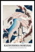 Plakat 40x60cm Design Cranes on a Snow, Hokusai Vintage do Salonu