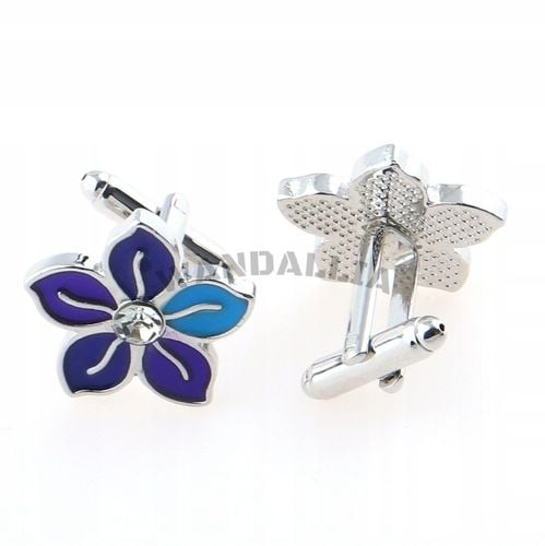 WANDALLIA Spinki do mankietów SP-MN-34 Tematyczne Kwiaty Stokrotki Srebrne na Arena.pl