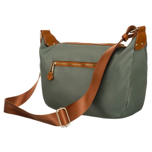 nylonowa listonoszka damska w zielono-brązowym kolorze z zewnętrzną na Arena.pl