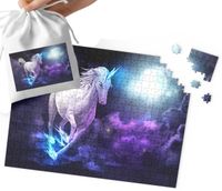 PUZZLE TRADYCYJNE - JEDNOROŻEC WZORY DLA DZIEWCZYNKI 252el + WORECZEK