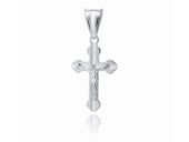 Delikatny rodowany srebrny diamentowany krzyżyk krzyż z wizerunkiem Chrystusa srebro 925 KD157