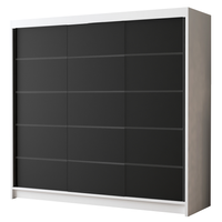 Szafa przesuwna PALERMO VII 200cm - garderoba- BIAŁY/CZARNY