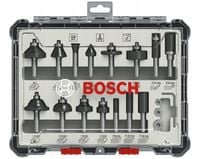 BOSCH ZESTAW FREZÓW 15 SZTUK UCHWYT 8 MM