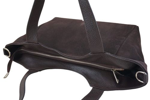 Torebka damska zamszowa typu worek - Brązowa ciemna na Arena.pl