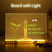 Tablica LED podświetlana suchościeralna akrylowa 30x20 cm pisaki 12 kolorów