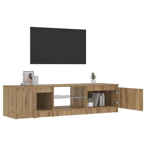 Szafka pod TV z oświetleniem LED, dąb artisan, 140x40x36 cm na Arena.pl