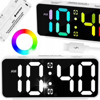 BUDZIK ZEGAR ELEKTRONICZNY LED CYFROWY STOJĄCY KOLOROWY GŁOŚNY ALARM