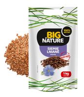 Siemię lniane ziarno 1kg Duża Paka - BIG NATURE