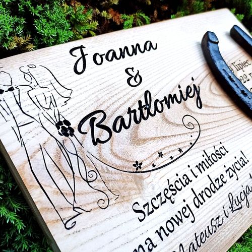 Prezent dla nowożeńców ślub podkowa na szczęście na Arena.pl