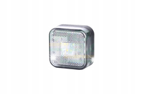 Lampa obrysowa kwadratowa biała z odblaskiem led diodowa 12V 24V