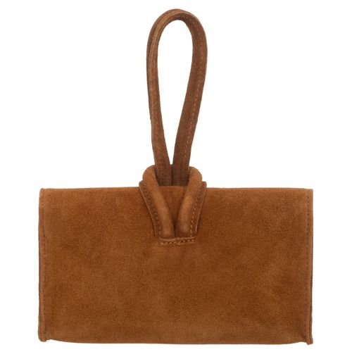 VERA PELLE torebka damska zamszowa listonoszka z paskiem V678 taupe na Arena.pl